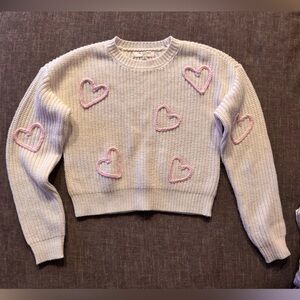 Little girl Heart-Patterned Sweater